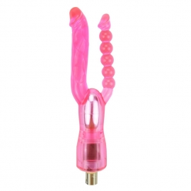 Attacco doppio dildo per dispositivo Sex Machine (rosa)