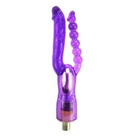Attacco doppio dildo per dispositivo Sex Machine (Viola)