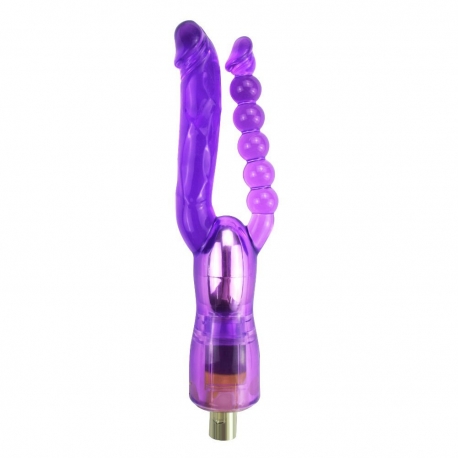 Attacco doppio dildo per dispositivo Sex Machine (Viola)