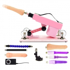Female Sex Machine with 8PCS Dildo Accessories Pink