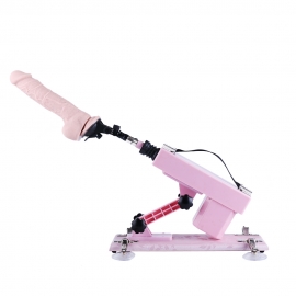 Pink Sex Machine con el consolador de silicona Premium-Large