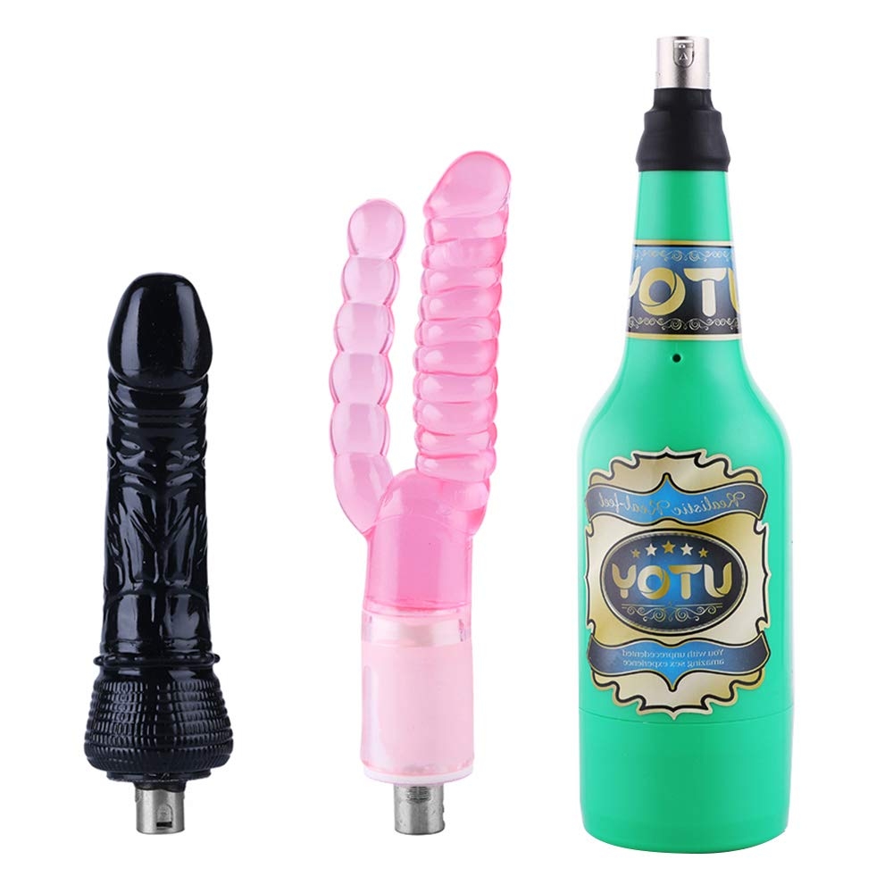 Sex machine 3XLR attachment male cup double dildo for Women