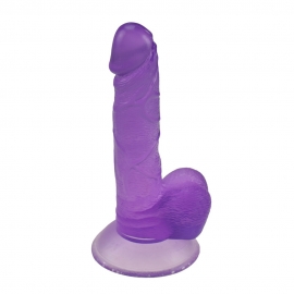 Jelly purple realistic dildo with suction cup