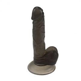 Jelly black realistic dildo with suction cup